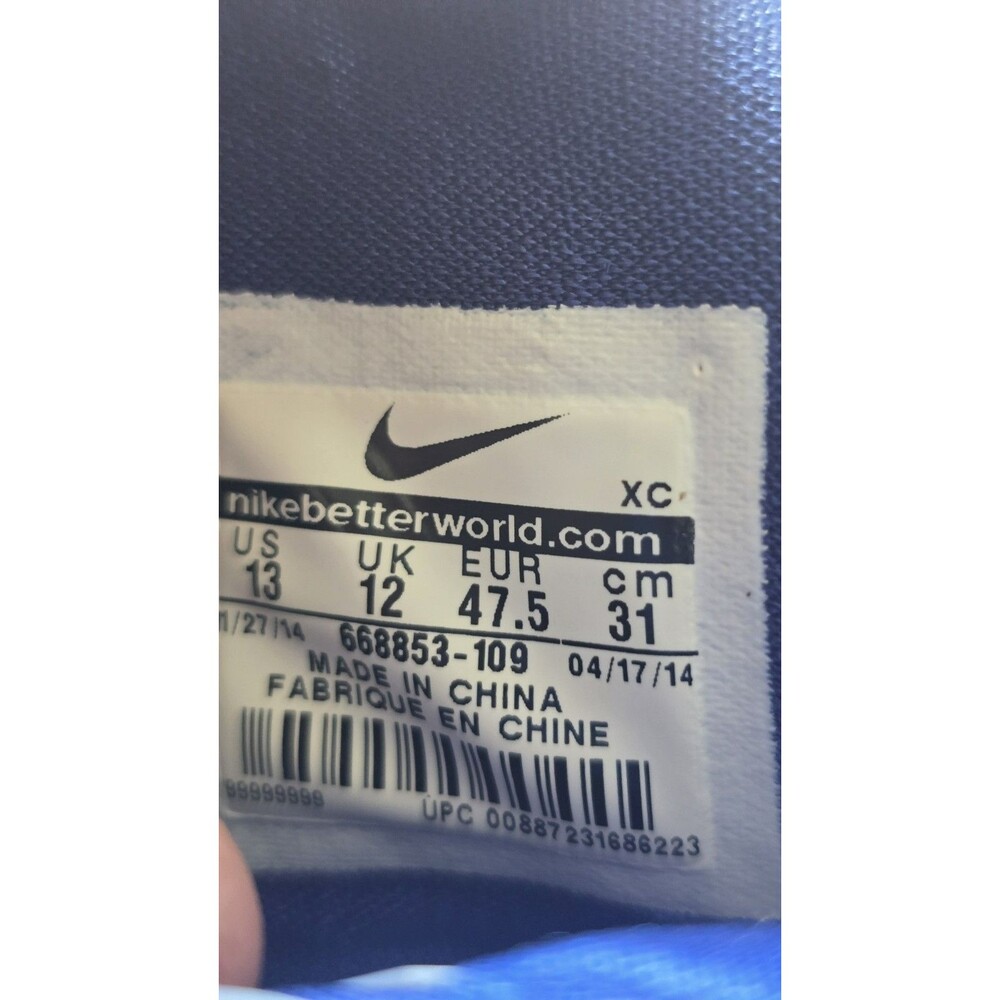 Nike Vapor Speed Football Cleats Mens 13 White BLUE Molded Low 668853-109 - Picture 10 of 11